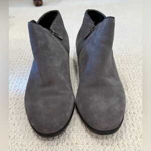 Crown Vintage Gray Suede V-Cut Ankle Booties